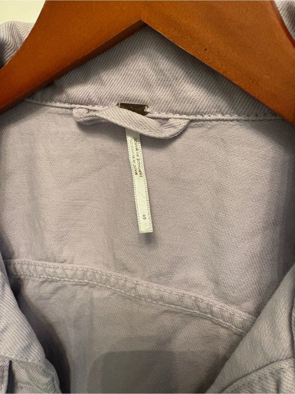 Free People Lavender Purple Denim Jean Jacket Size Small - Picture 2 of 5